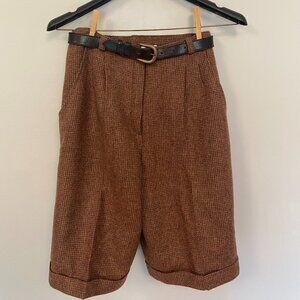 Brown Tweed Women's Bermuda Shorts - Vintage